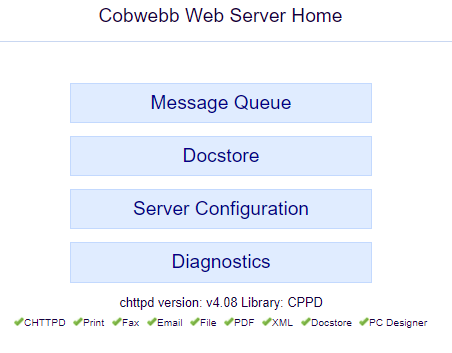 Cobwebb Web Server Home