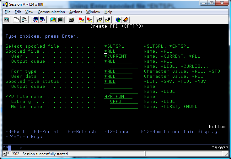 CRTPPD SLTSPL Parameters