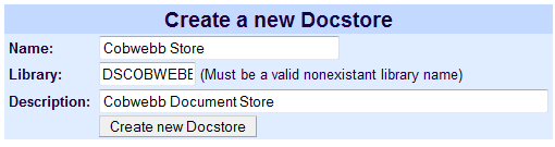 Create new Docstore