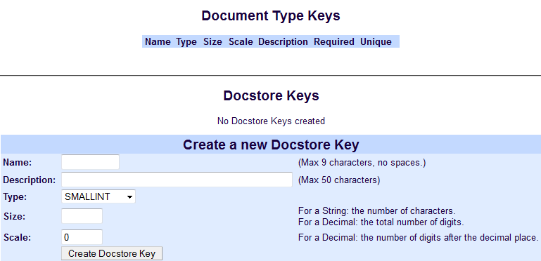 Add Docstore Keys