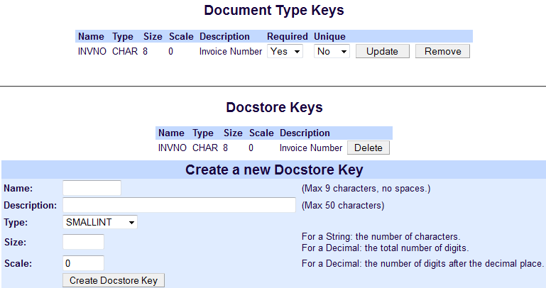 Document Key created