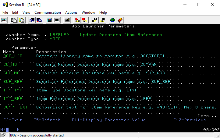 Parameter descriptions