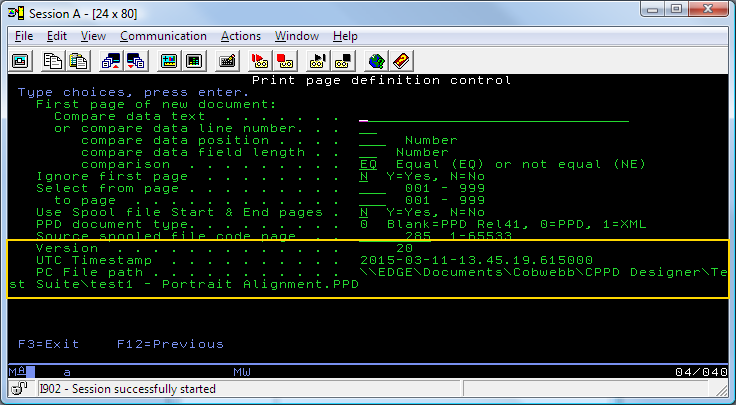 PPD Parameters