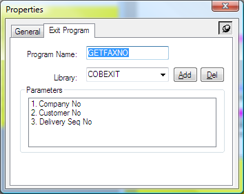 Exit Program Element Properties