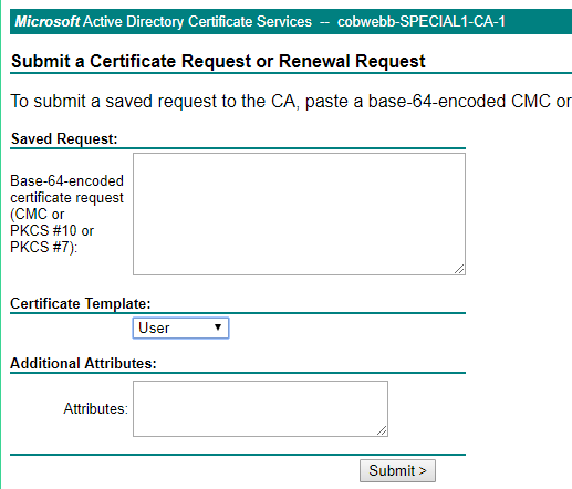 Certificate Request