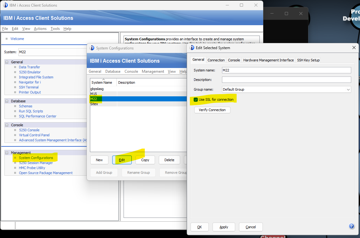 Use SSL for connection Use SSL for connection
